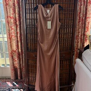 Joie Mocha Brown charmeuse Maxi Dress